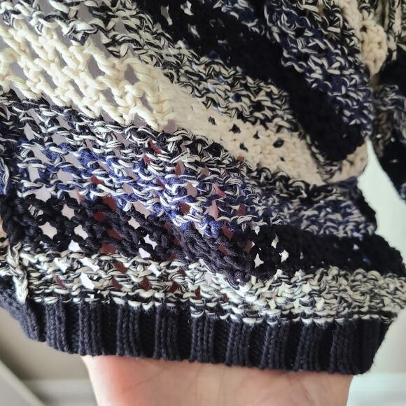 FREE PEOPLE Oversized Dolman Open Knit Stripes Linen Cotton Women Sweater XS - Picture 15 of 15